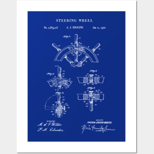 Nautical Gift 1944 Ship Helm Patent Print Posters and Art